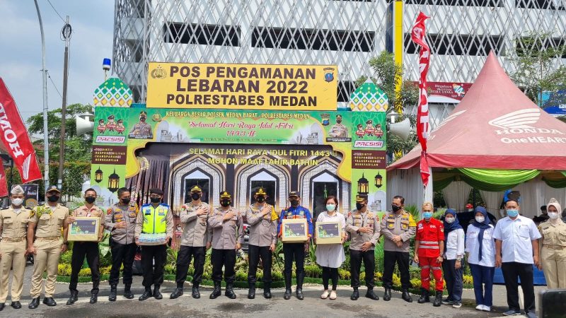 Kapolrestabes Medan Bersama Tim Supervisi Ops Ketupat Polri Meninjau Kesiapan Pos Pam