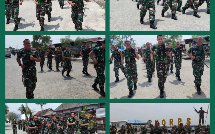 Mengasah Kemampuan Fisik Yonmarhanlan I Laksanakan Lari Siang Bersenjata