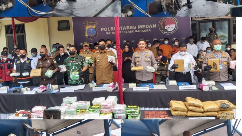Polrestabes Medan Musnahkan Narkoba Miliaran Rupiah, Kombes Valentino : Melawan, Berikan Tindakan Tegas dan Terukur