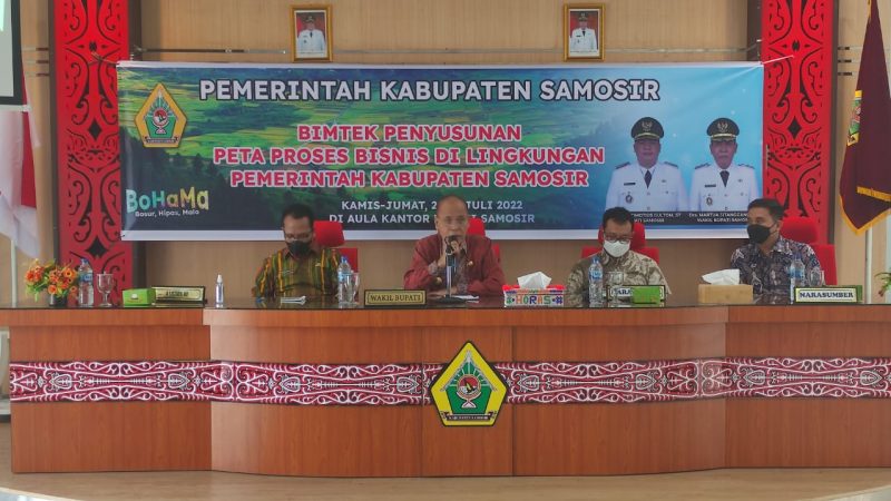 Wabup Martua Buka Bimtek Penyusunan Peta Proses Bisnis di Lingkungan Pemkab Samosir