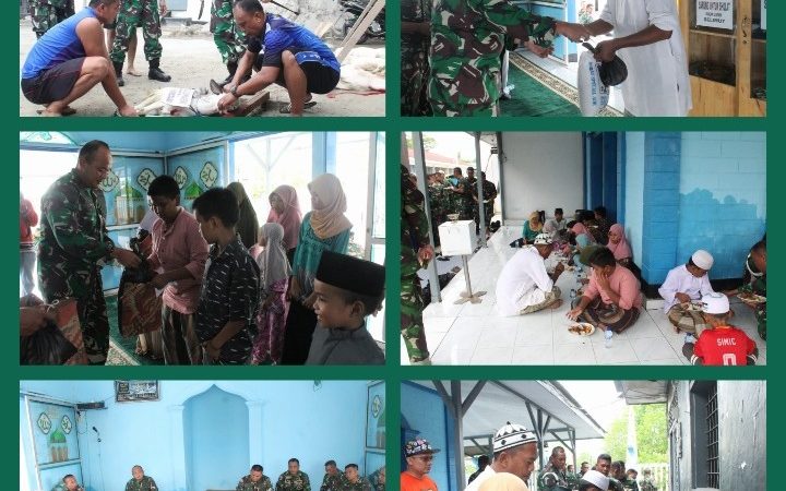 Rayakan Idul Adha 1443H Yonmarhanlan I Berbagi kepada Anak Yatim dan Warga Kurang Mampu