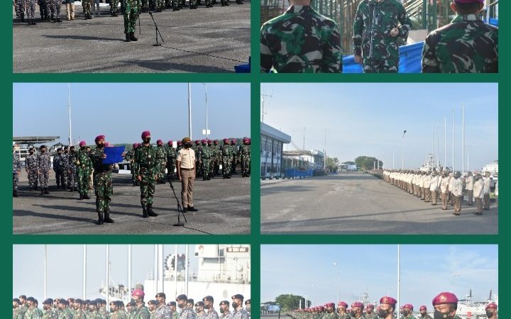 Prajurit Yonmarhanlan I Mengikuti Upacara Bendera