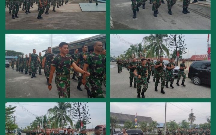 Jaga Stamina Tetap Prima,Prajurit Yonmarhanlan I Lari Bergembira