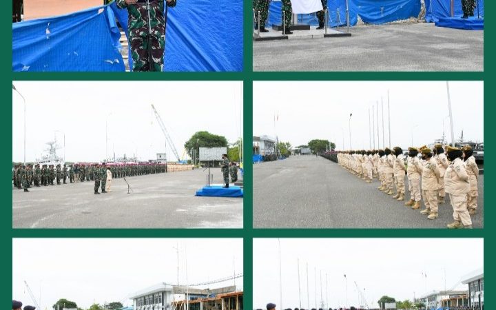 Prajurit Yonmarhanlan I Ikut Upacara Bendera di Mako Lantamal I