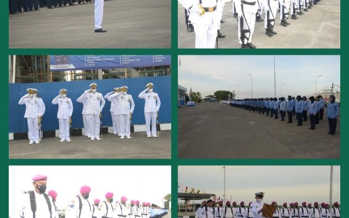 Prajurit Petarung Yonmarhanlan I Bersama Lantamal I Laksanakan Pengibaran Bendera di HUT RI Ke 77