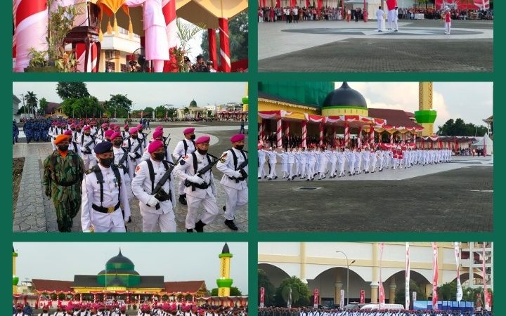 Upacara Penurunan Bendera Diikuti Prajurit Yonmarhanlan I Tingkat Provinsi Sumut