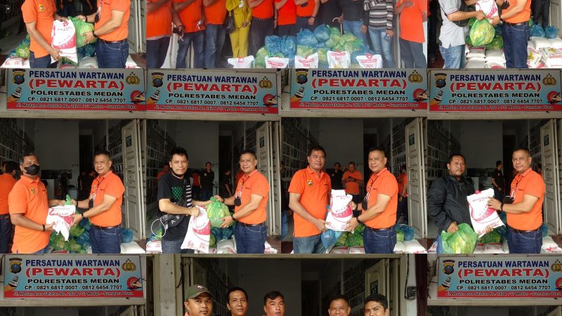 Jumat Barokah, Ketua Pewarta Bagikan 100 Paket Sembako pada Wartawan
