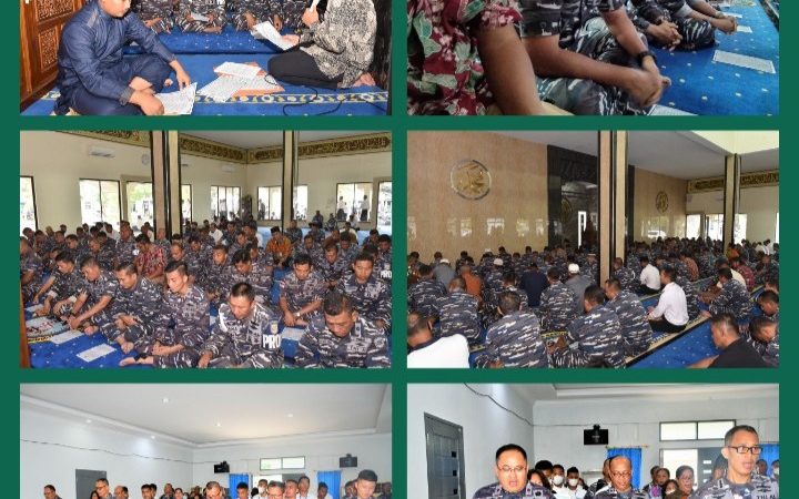 Menjelang HUT TNI AL ke 77 Prajurit Yonmarhanlan I Mengikuti Doa Bersama di Lantamal I