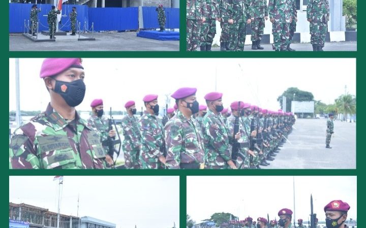 Prajurit Yonmarhanlan I Mengikuti Upacara Bendera