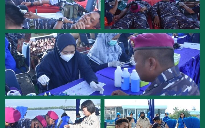 Danyonmarhanlan I Beserta Prajurit Ikuti Acara Baktikes di Lantamal I dengan Donor Darah