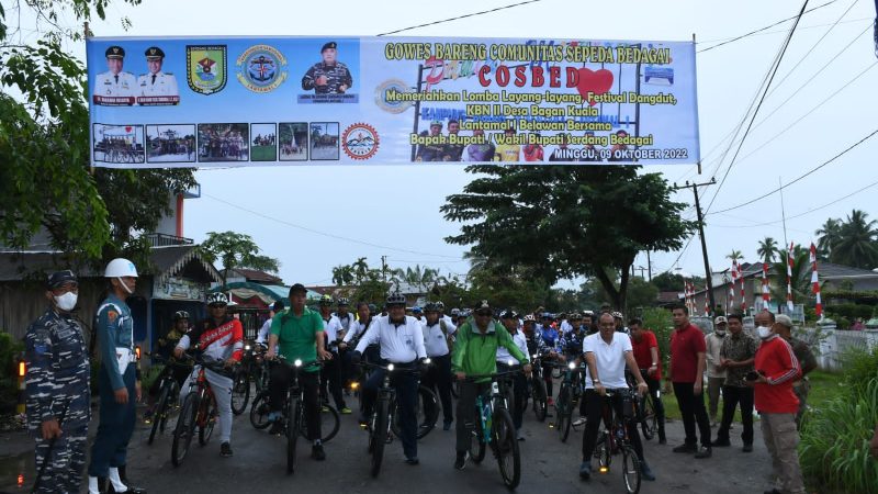 Sukseskan Program Kampung Bahari Nusantara 2, Yonmarhanlan I Turut Memeriahkan Giat Acara Fun Bike Lantamal I 