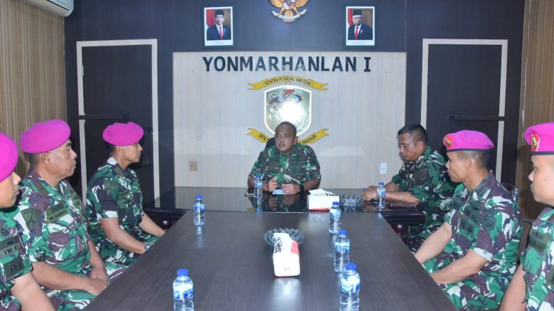 Danyonmarhanlan I Sambut Anggota Yonmarhanlan I yang Telah Selesai Laksanakan Pendidikan Perwira