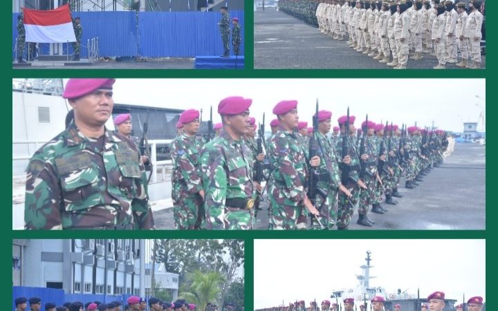 Danyonmarhanlan I Bersama Prajurit Ikuti Upacara Bendera di Mako Lantamal I 