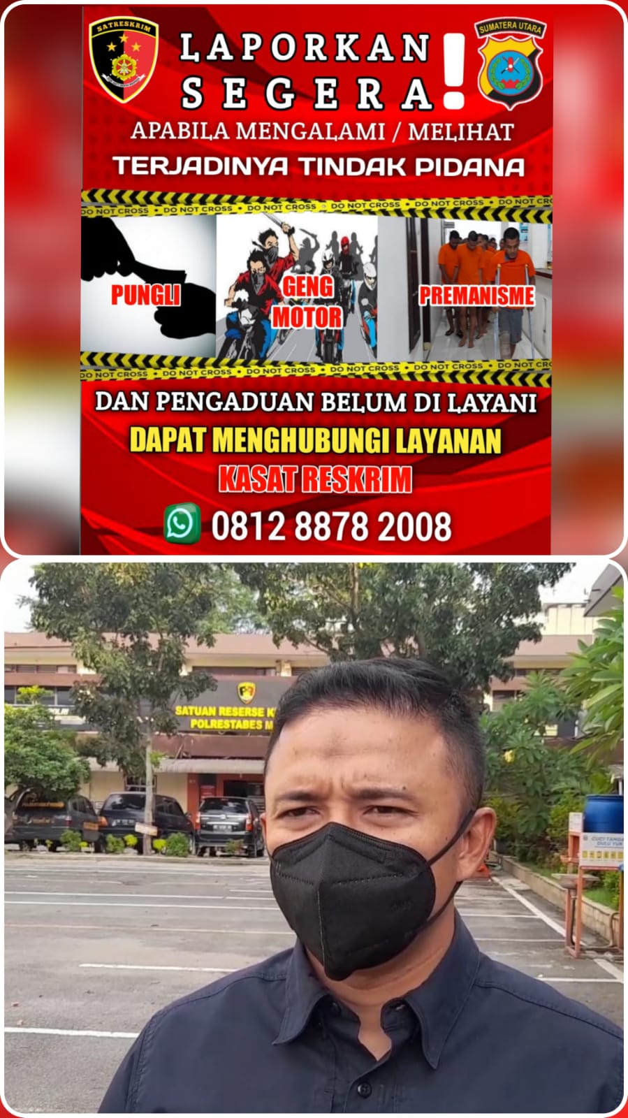 Satreskrim Polrestabes Medan Tempelkan Striker Layanan Masyarakat, Ini Nomornya