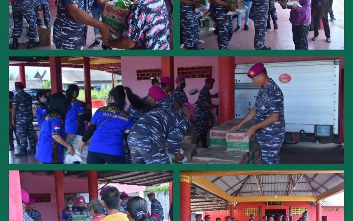Momen Memperingati HUT Korps Marinir ke 77 Yonmarhanlan I Bersama Duta Kasih Bagikan Paket Sembako