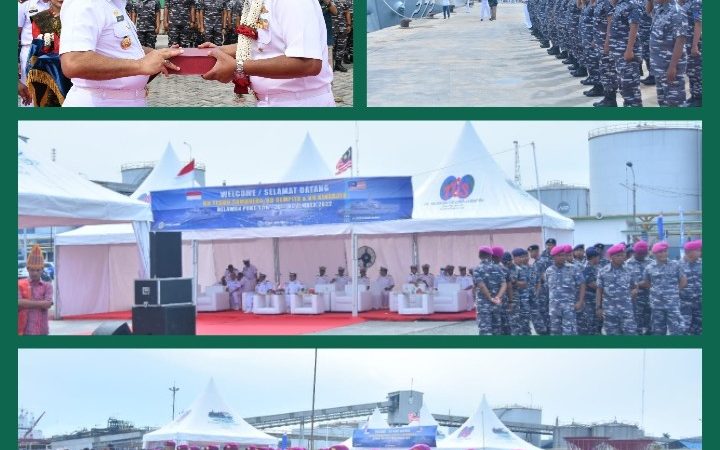 Prajurit Yonmarhanlan I Ikuti Penyambutan Kedatangan Kapal Perang Malaysia dalam Rangka Visit Port