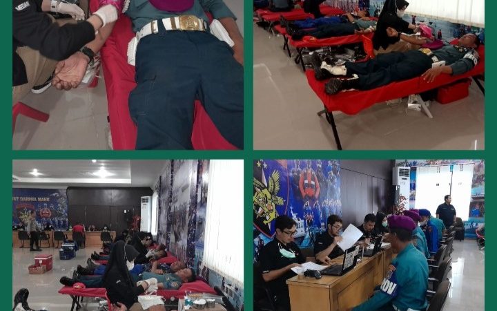 Prajurit Yonmarhanlan I Ikut Serta Donorkan Darahnya di Polairud Polda Sumut