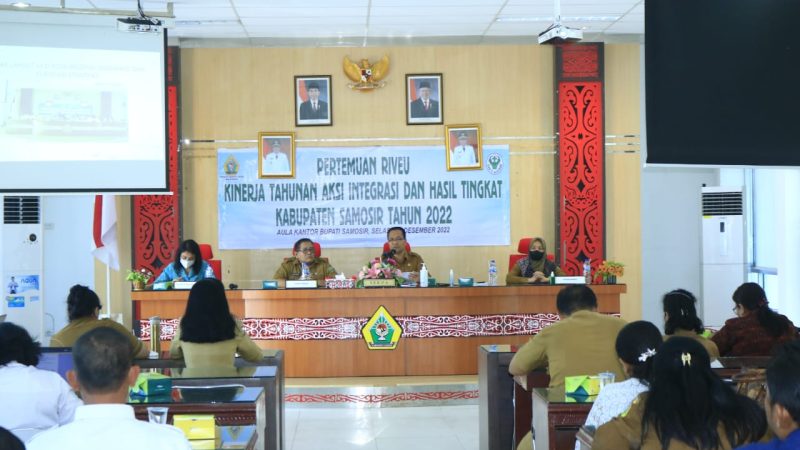 Pemkab Samosir Gelar Pertemuan Review Kinerja Tahunan Aksi Integrasi dan Hasil Tahun 2022.