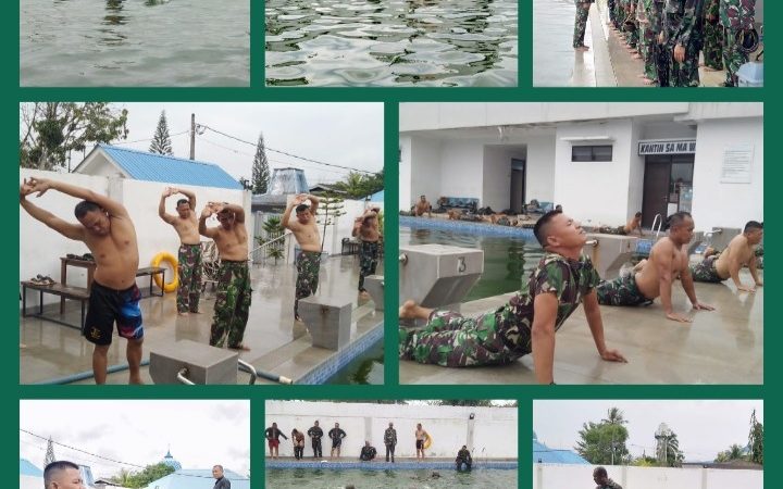 Tingkatkan Daya Tahan Fisik Prajurit Yonmarhanlan I Laksanakan Renang Militer
