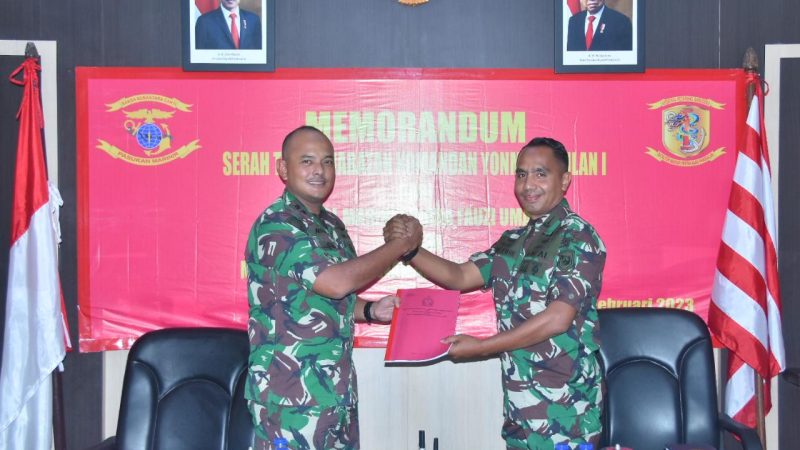 Menjelang Sertijab Danyonmarhanlan I dan Ketua Ranting B Cab 1 Korcab Pasmar 1 Laksanakan Memorandum
