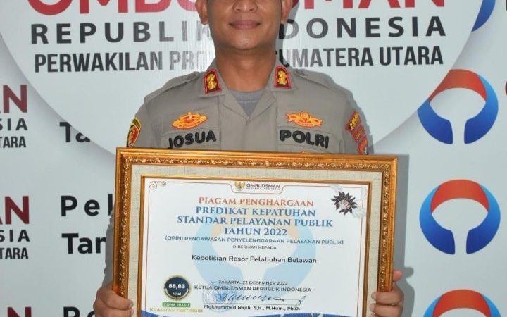 Polres Pelabuhan Belawan Raih Predikat Tertinggi dari Ombudsman RI