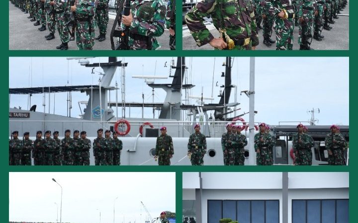 Prajurit Petarung Yonmarhanlan I Mengikuti Upacara Bendera di Mako Lantamal