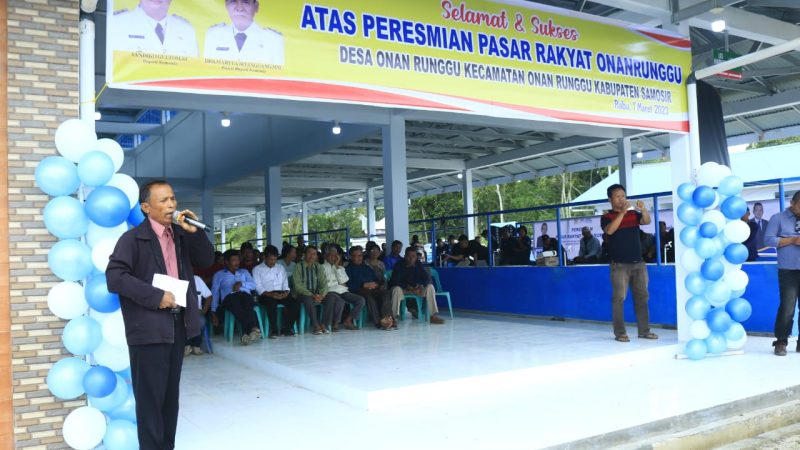 Bupati Samosir Resmikan Pasar Rakyat Onan Tunggu
