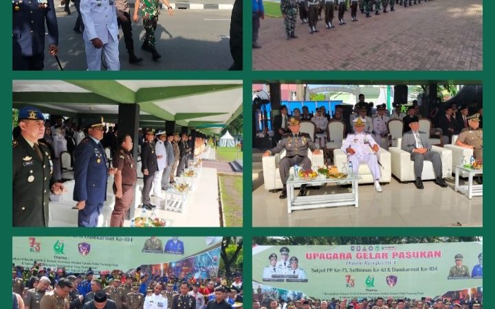 Jalin Sinergitas Danyonmarhanlan I Beserta Prajurit  Ikuti Upacara Peringatan HUT Satpol PP,Satlinmas dan Damkar Medan