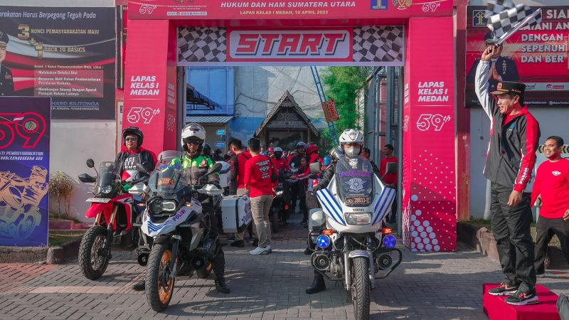 Kalapas Binjai Kanwil Kumham Sumut Dan Jajaran Ikuti Touring Baksos Peringati HBP ke 59