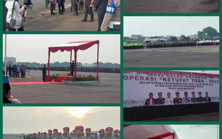 Prajurit Yonmarhanlan I Ikut Apel Gelar Pasukan Pengamanan Idul Fitri 1444H Wilayah Sumut