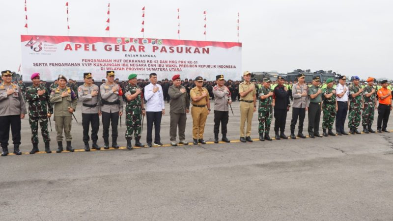 Kapolrestabes Medan Hadiri Apel Pasukan Kunjungan Ibu Negara
