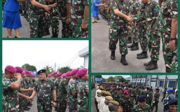 Prajurit Yonmarhanlan I Ikuti Apel Khusus dan Halal Bi Halal di Lapangan Mako Lantamal I