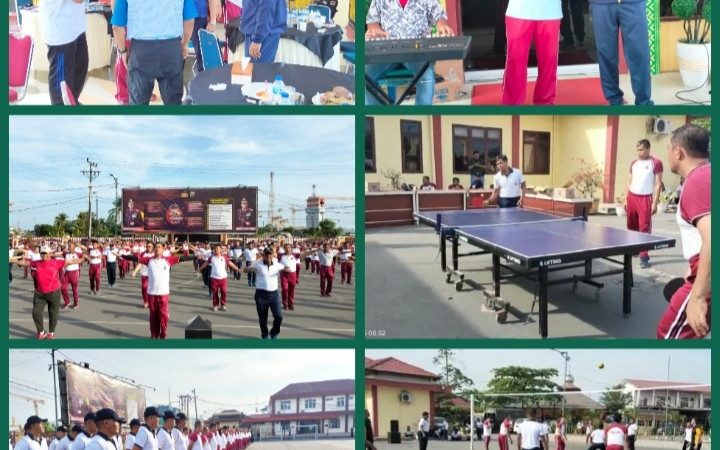 Menjalin Silaturahmi dan Menjaga Sinergitas Prajurit Yonmarhanlan I Laksanakan Olahraga Bersama TNI POLRI serta Stakeholder Belawan