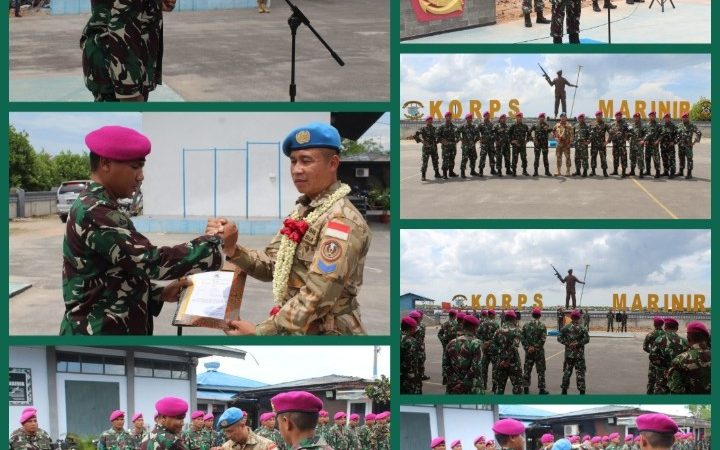 Danyonmarhanlan I Pimpin Upacara Penyambutan Prajurit yang Tergabung Satgas BGC TNI KONGA XXXIX-D MONUSCO