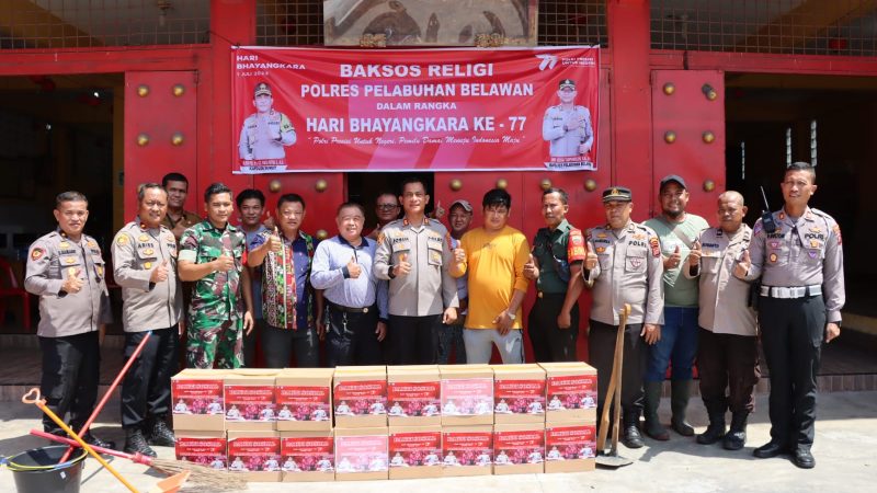 Polres Pelabuhan Belawan Laksanakan Bakti Religi Dalam Rangka Hari Bhayangkara Ke – 77