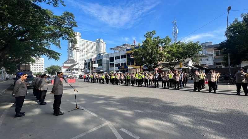 Wakapolrestabes Medan AKBP Dr. Yudhi Hery Setiawan, SIK, MSI Pimpin Apel di Jalan Bukit Barisan