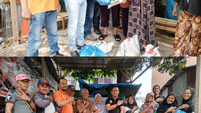Hujan Tidak Surutkan Niat Ketua Pewarta Polrestabes Medan untuk Terus Bersedekah