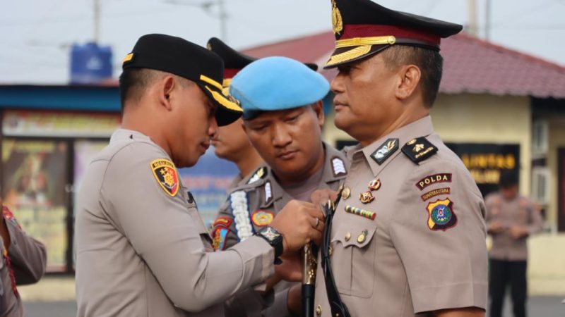 Kapolres Pelabuhan Belawan Memimpin Upacara Serah Terima Jabatan Kabag Ops dan Kapolsek Medan Labuhan