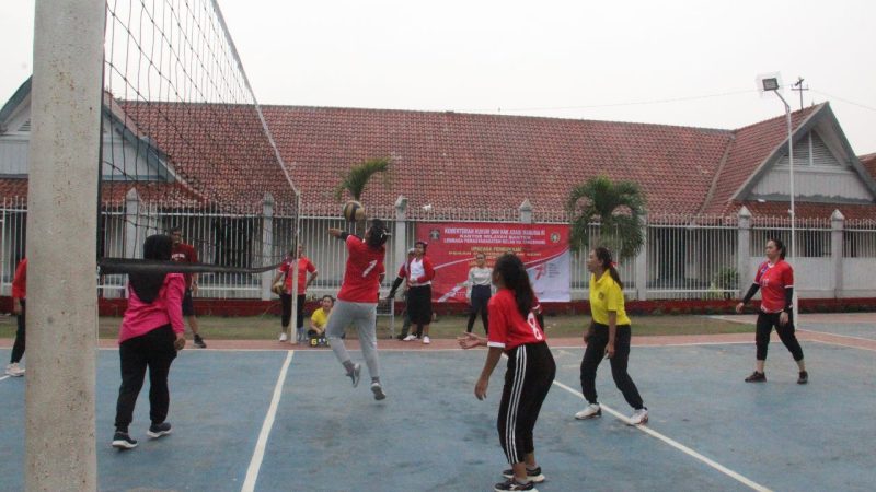 Semarak Porseni 2023, Lapas Kelas II Tangerang Gelar Pertandingan Volly Antar Pegawai dan WBP