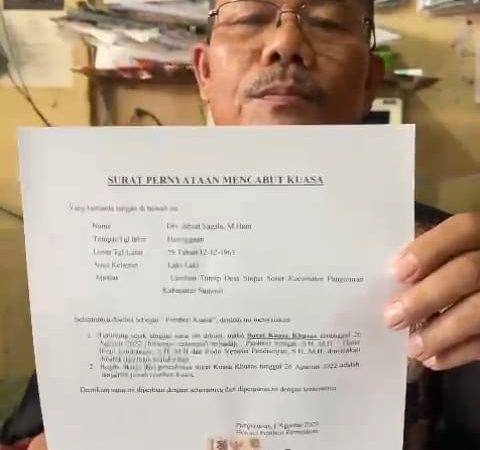 Jabiat Sagala: Itu Bukan Atas Perintah dan Kemauan Saya, SK Itu Juga Saya Cabut