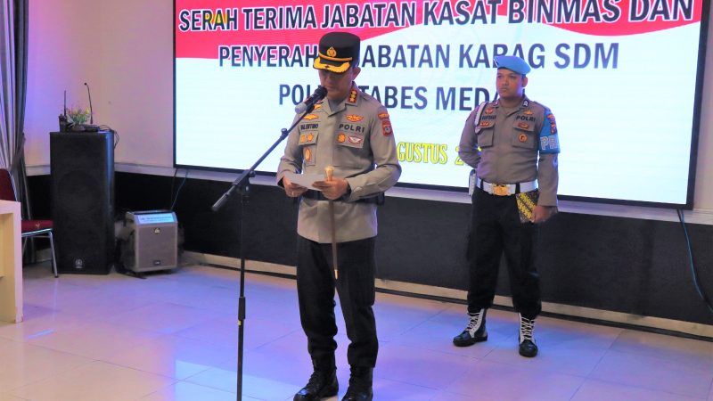 Polrestabes Medan Gelar Sertijab Kasat Binmas dan Kabag SDM