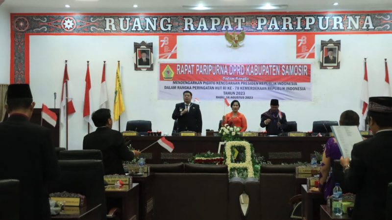 Bupati Samosir Ikuti Rapat Paripurna Mendengarkan Pidato Kenegaraan Republik Indonesia Dalam Rangka Peringatan HUT Ke-78 Kemerdekaan RI