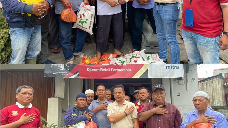 Jumat Barokah, Ketua Pewarta Berbagi Sembako kepada Pengurus dan Anggota BKM Masjid Jamik