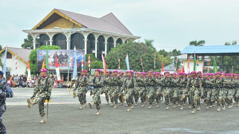 Prajurit Yonmarhanlan I Ikuti Upacara Peringatan HUT TNI Ke 78 