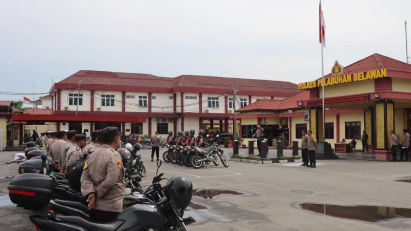 Polres Pelabuhan Belawan Lakukan Apel Siaga dan Pemeriksaan Kendaraan Dinas Menyongsong Pemilu 2024