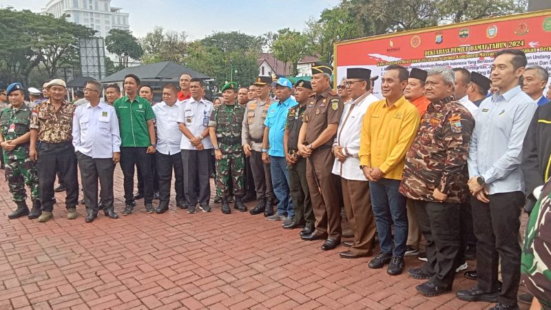 Satgas GM FKPPI Sumut Hadir Dalam Acara Apel Gelar Pasukan Dalam Rangka Kesiapan Pengamanan Pemilu