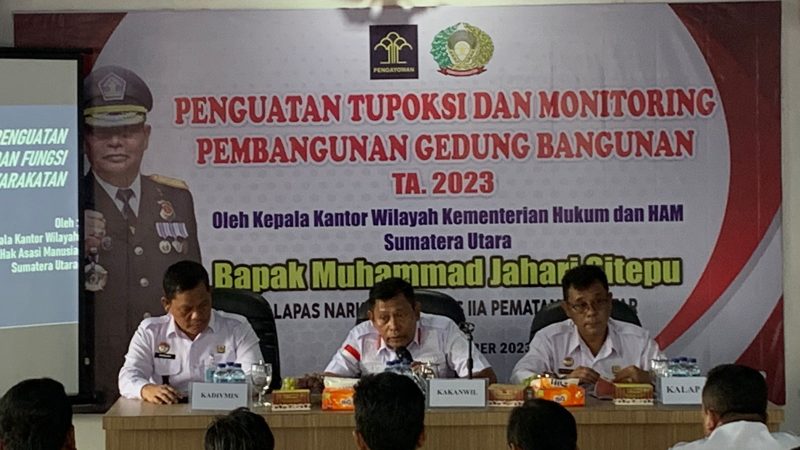 Kakanwil Kemenkumham Sumut Lakukan Monitoring Tugas Fungsi Pemasyarakatan di Lapas Narkotika Kelas IIA Pematang Siantar
