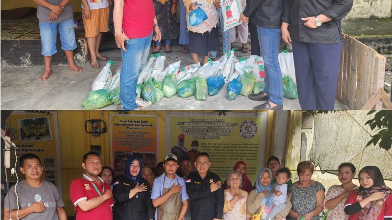 Tebar Kebaikan di Jumat Barokah, Ketua Pewarta Berbagi Sembako ke Warga Dorowati dan Ngalengko
