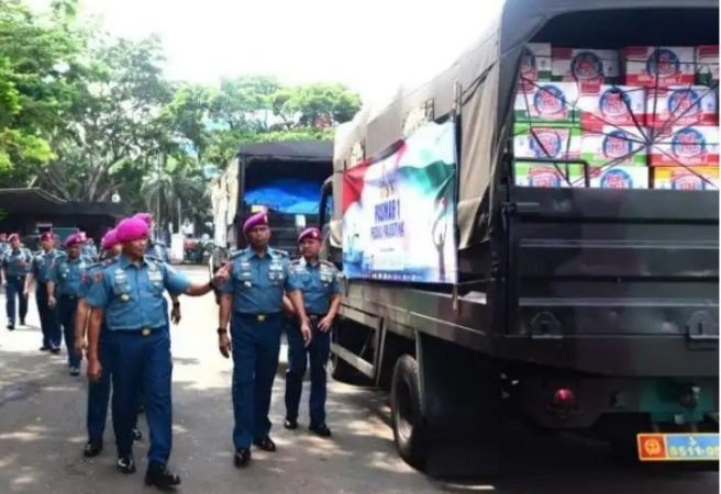 Korps Marinir Salurkan Bantuan Ke Palestina