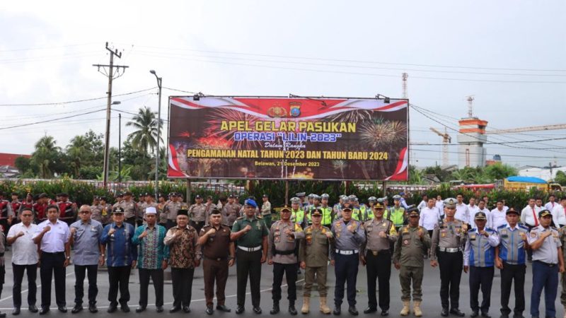 Polres Pelabuhan Belawan Gelar Apel Gelar Pasukan Operasi Lilin Toba 2023